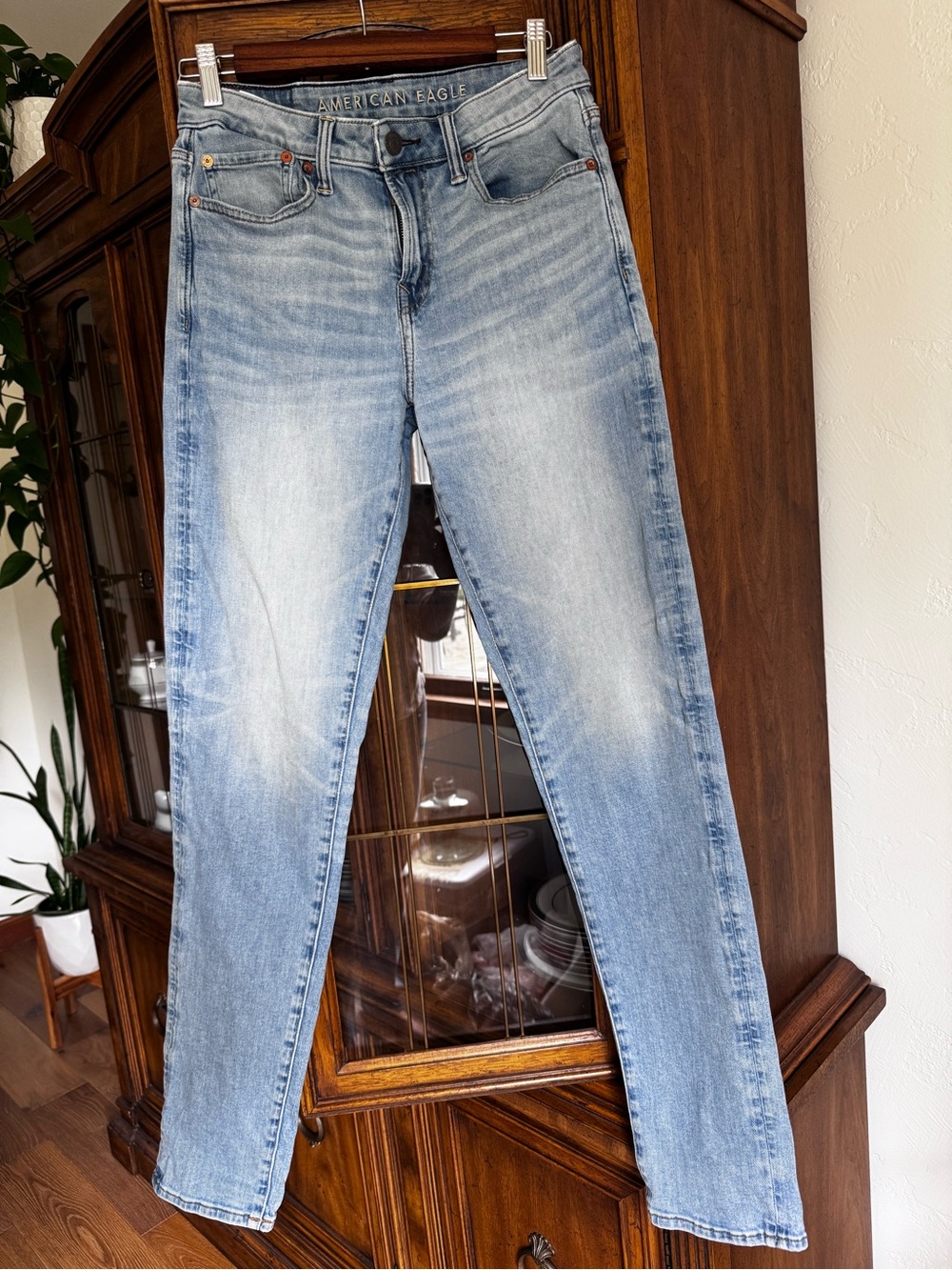 American Eagle AirFlex+ Light Blue Slim Straight Jeans